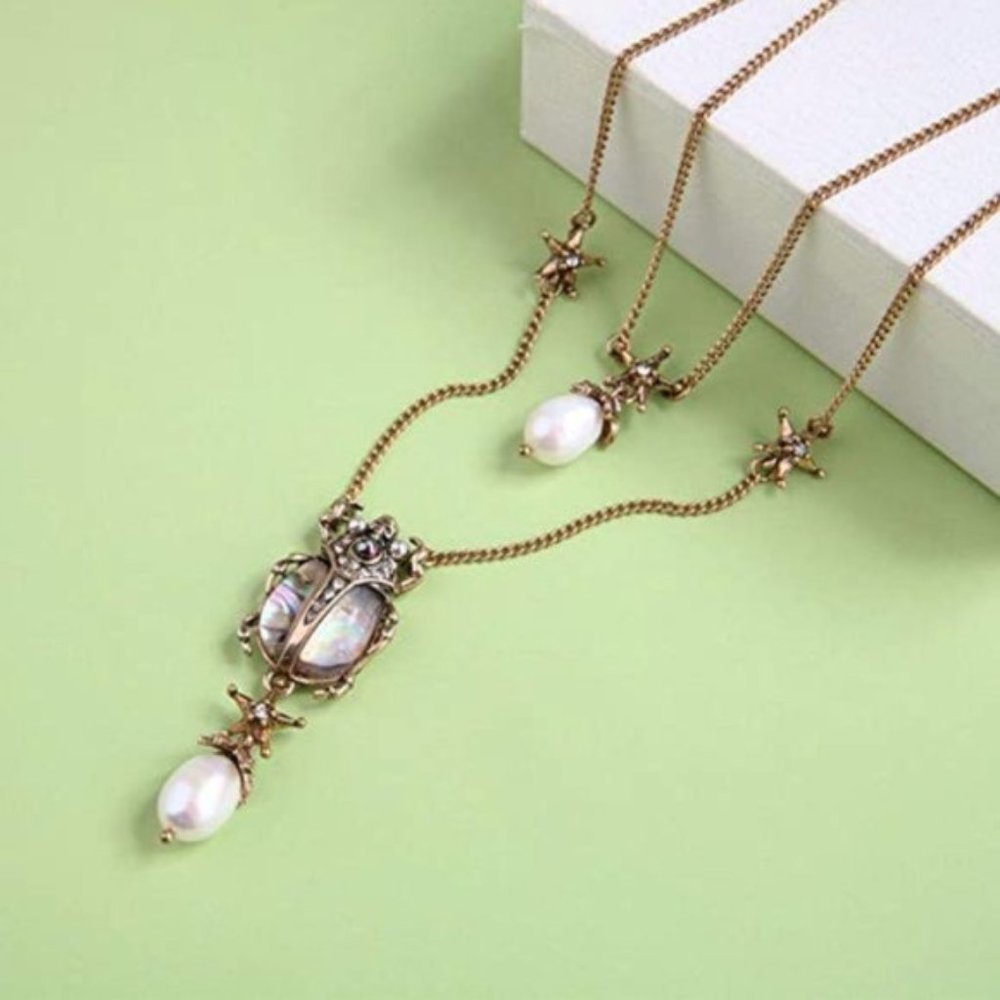 Anthropologie Insect Double Necklace